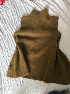 Zara Olive Green Cowl Neck Peplum Sweater